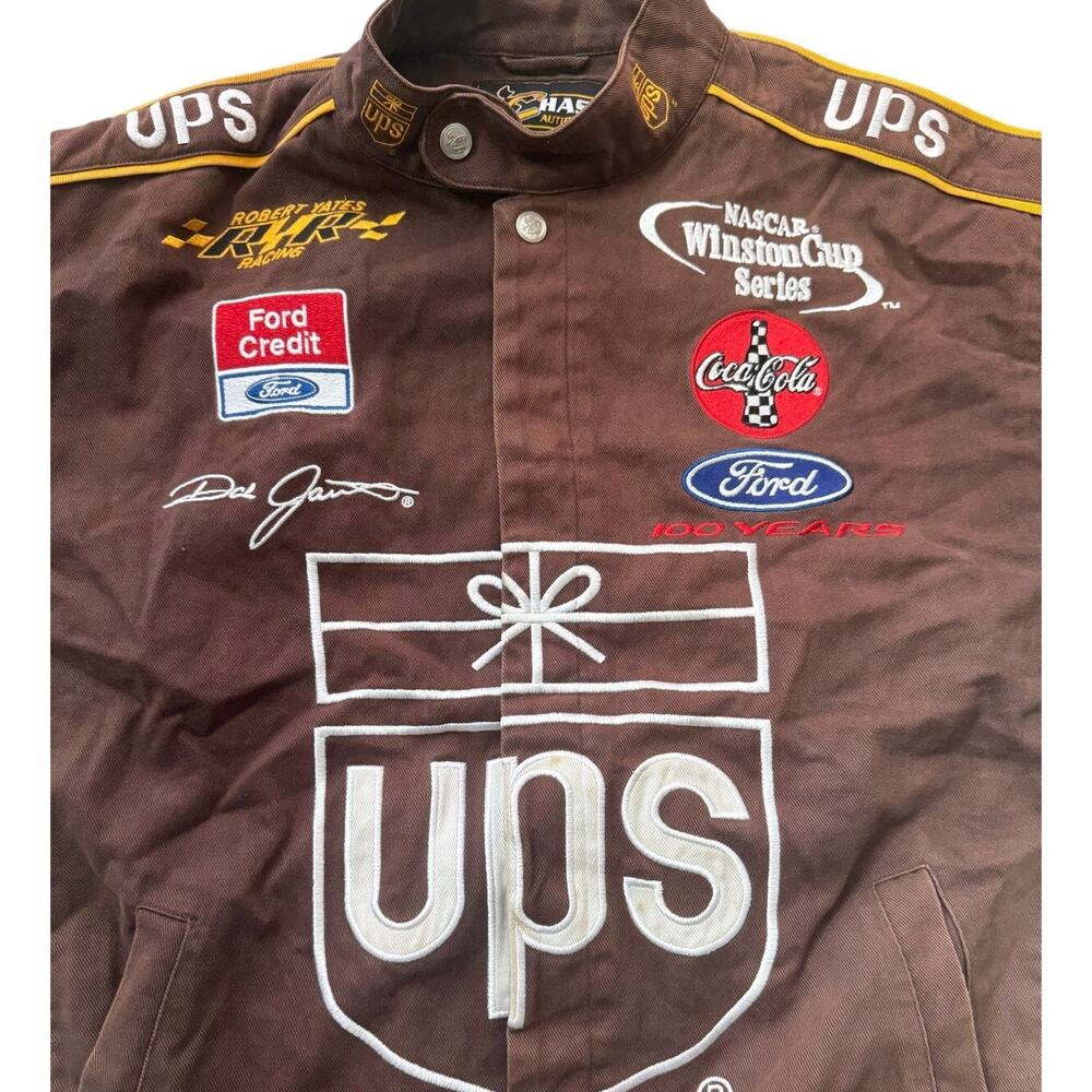 Vintage Dale Jarrett Chase Authentic Mens Drivers Line Jacket UPS Size L - Picture 3 of 16